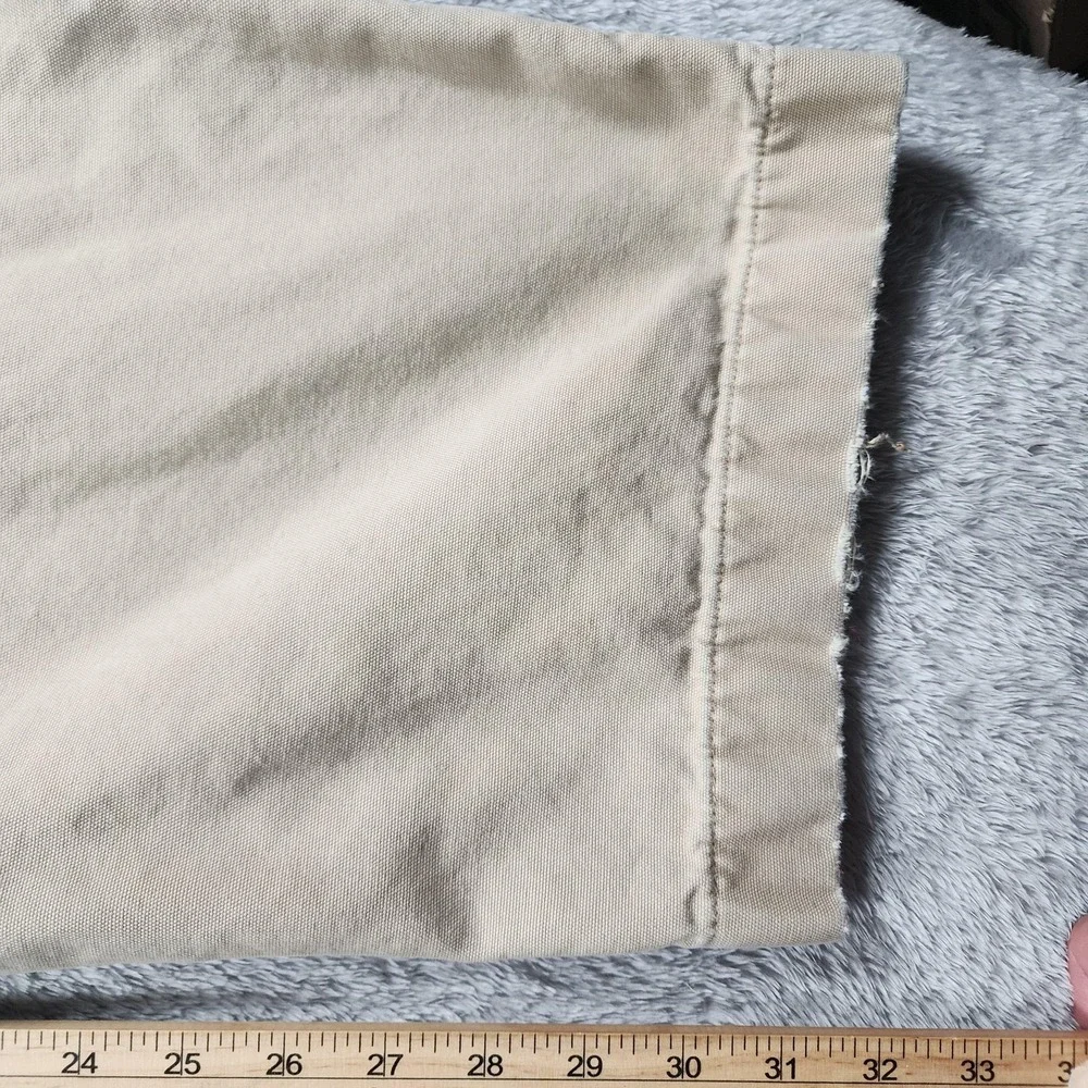 VINTAGE LL Bean Pants Mens 42x34 (Fits 38x32) Beige Flannel‎ Lined Chino Winter